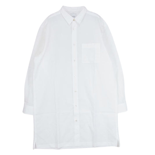 Paul Smith ポール・スミス 103329 672T リヨセル コットン ロングシルエット 長袖 シャツ ホワイト系 L【中古】