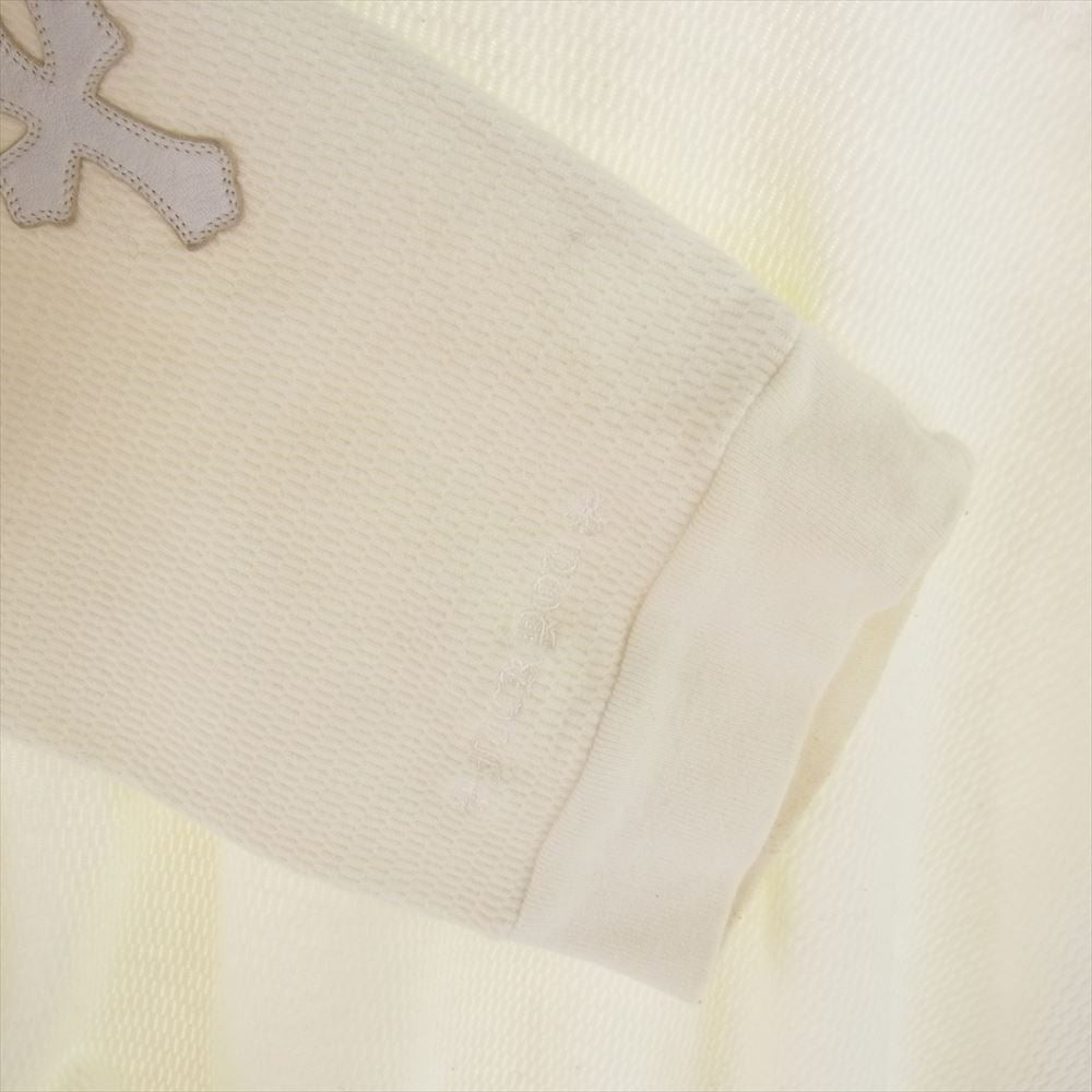 CHROME HEARTS クロムハーツ（原本無）  GRP Y NOT U OVRSZD PLV THRML グループワイノット クロスパッチ ロゴ刺繍 長袖 サーマル カットソー オフホワイト系 XL【中古】