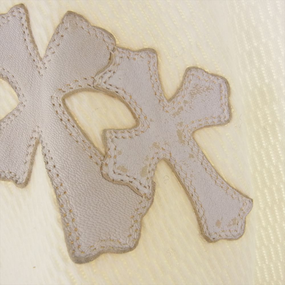 CHROME HEARTS クロムハーツ（原本無）  GRP Y NOT U OVRSZD PLV THRML グループワイノット クロスパッチ ロゴ刺繍 長袖 サーマル カットソー オフホワイト系 XL【中古】
