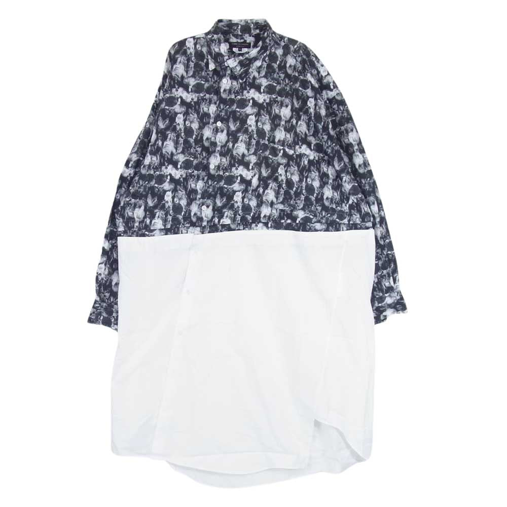 COMME des GARCONS HOMME PLUS コムデギャルソンオムプリュス PI-B009 アシンメトリー 再構築 レイヤード ロング 長袖 シャツ ブラウス ブラック系 M【中古】