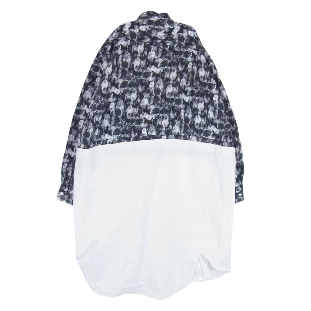 COMME des GARCONS HOMME PLUS コムデギャルソンオムプリュス PI-B009 アシンメトリー 再構築 レイヤード ロング 長袖 シャツ ブラウス ブラック系 M【中古】