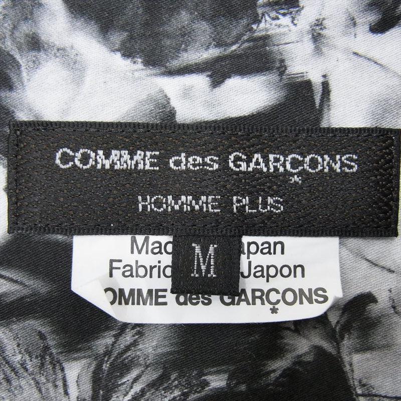 COMME des GARCONS HOMME PLUS コムデギャルソンオムプリュス PI-B009 アシンメトリー 再構築 レイヤード ロング 長袖 シャツ ブラウス ブラック系 M【中古】