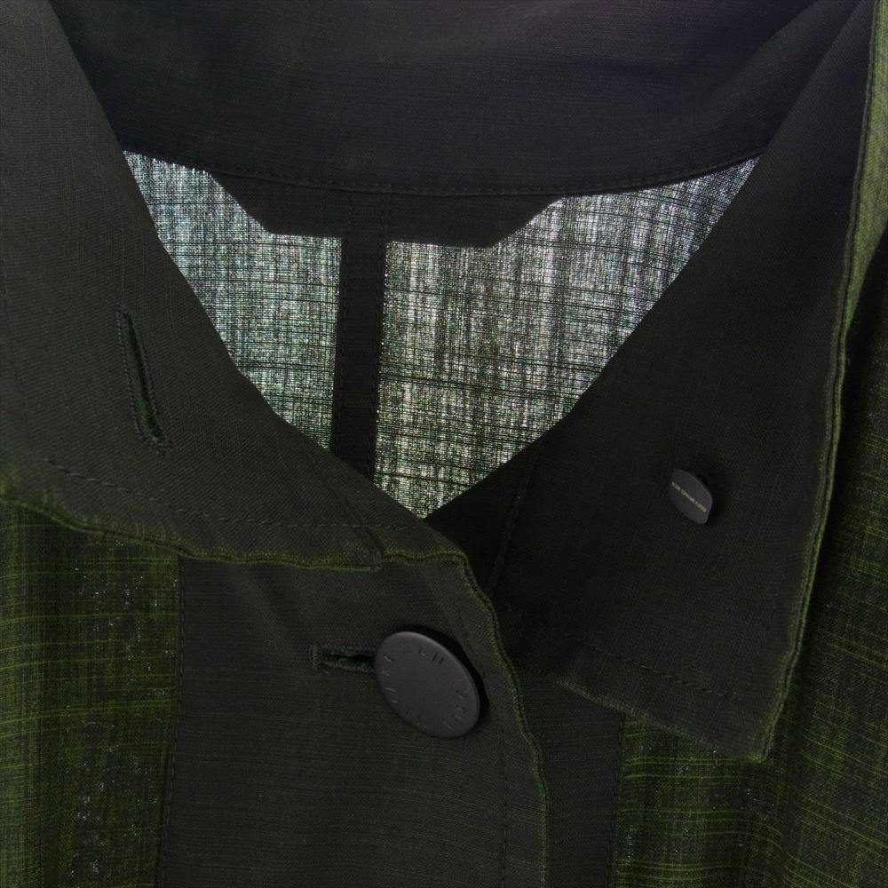 ISSEY MIYAKE イッセイミヤケ 18AW ME83FA041 顔料染め ウール100％ リバーシブル スタンドカラー コート グリーン系 ブラック系 １【中古】