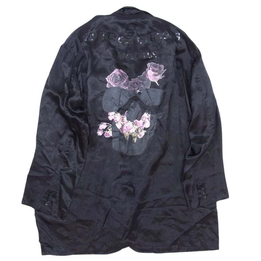 COMME des GARCONS HOMME PLUS コムデギャルソンオムプリュス 22SS 花の存在期 PI-J052 oversized cupro blazer バックローズ プリント キュプラ オーバーサイズ ジャケット コート パープル系 M【中古】