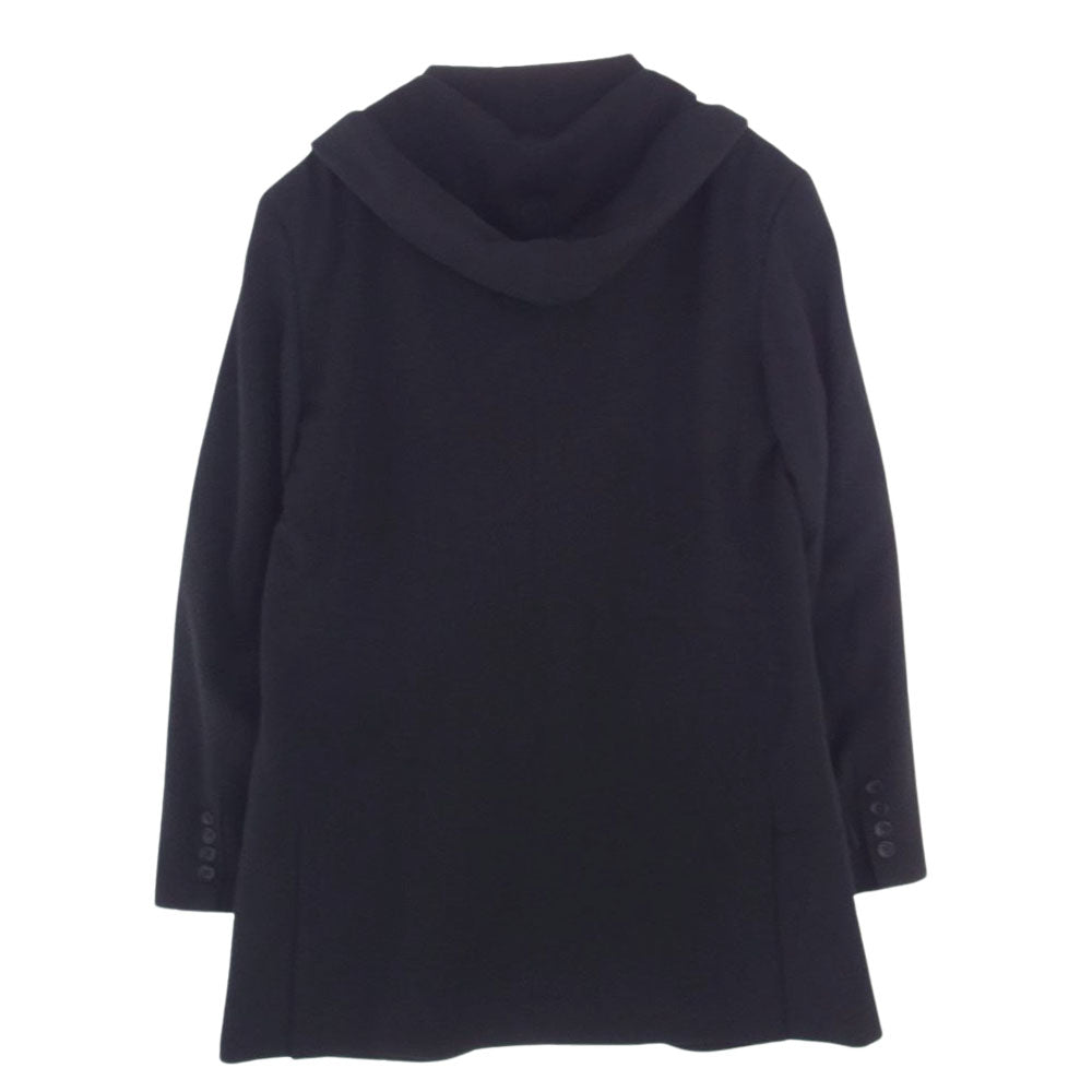 Yohji Yamamoto POUR HOMME ヨウジヤマモトプールオム 22AW HE-J31-100 W/GABARDINE HOODED JACKET ウールギャバジン ピークドラペル フード付き 3B テーラードジャケット ブラック系【中古】