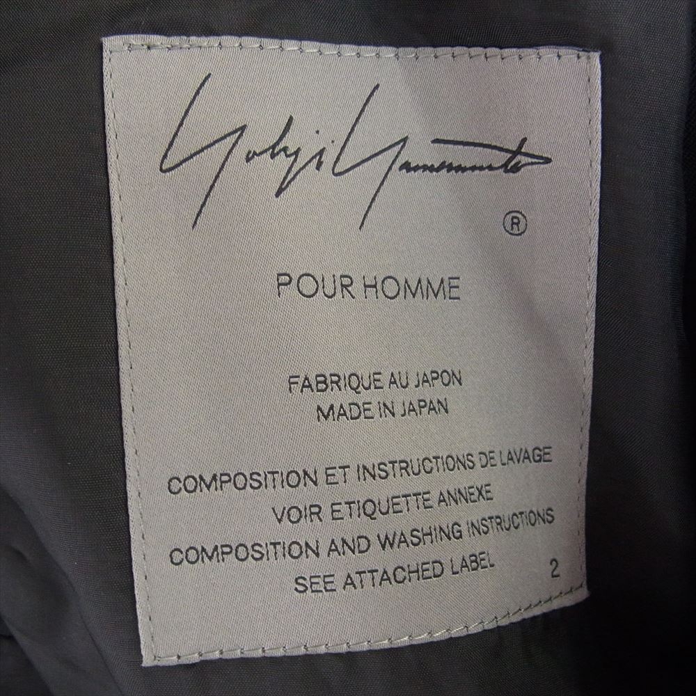 Yohji Yamamoto POUR HOMME ヨウジヤマモトプールオム 22AW HE-J31-100 W/GABARDINE HOODED JACKET ウールギャバジン ピークドラペル フード付き 3B テーラードジャケット ブラック系【中古】