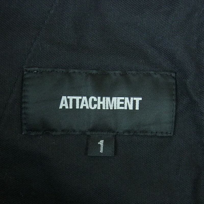 ATTACHMENT アタッチメント AP51-274 ボタンフライ コットン ストレート パンツ 日本製 ブラック系 1【中古】