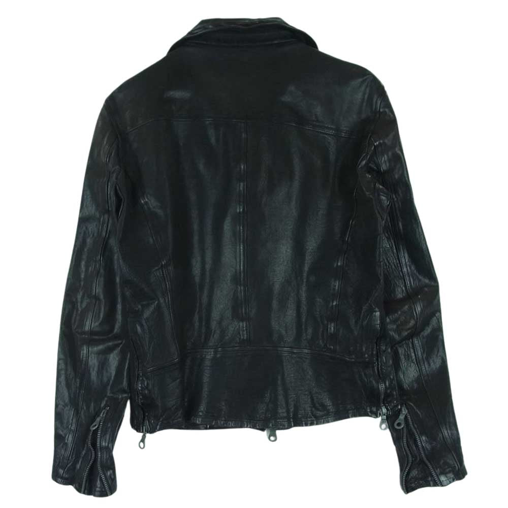 ISAMUKATAYAMA BACKLASH イサムカタヤマバックラッシュ 1057-03 カーフタンニン ダブル ライダース レザー ジャケット ブラック系 S【中古】