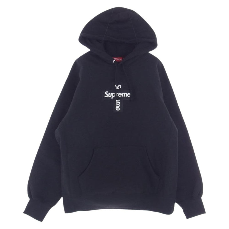 Supreme シュプリーム 20AW Cross Box Logo Hooded Sweatshirt クロス ボックスロゴ フーデッド スウェット シャツ プルオーバー パーカー ブラック系 M【中古】