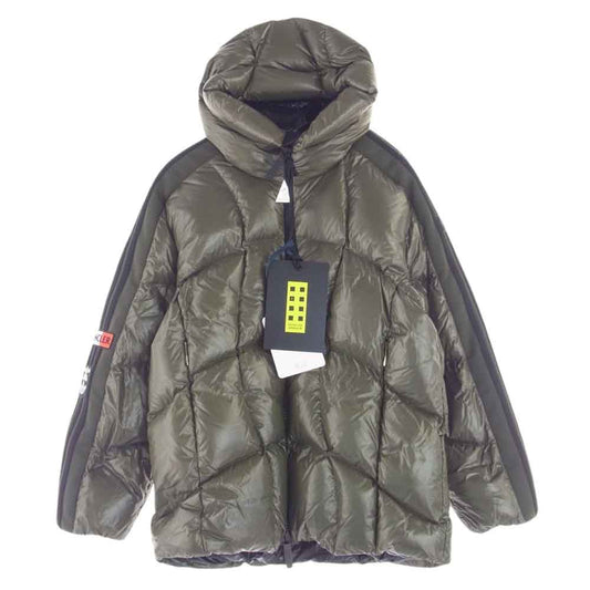 MONCLER モンクレール × ADIDAS ORIGINALS アディダス BEISER JACKET サイドライン ダウン ジャケット カーキ系 1【新古品】【未使用】【中古】