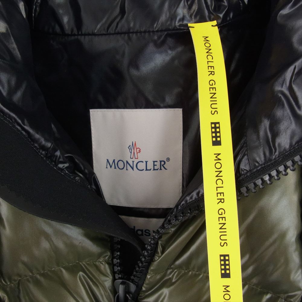 MONCLER モンクレール × ADIDAS ORIGINALS アディダス BEISER JACKET サイドライン ダウン ジャケット カーキ系 1【新古品】【未使用】【中古】
