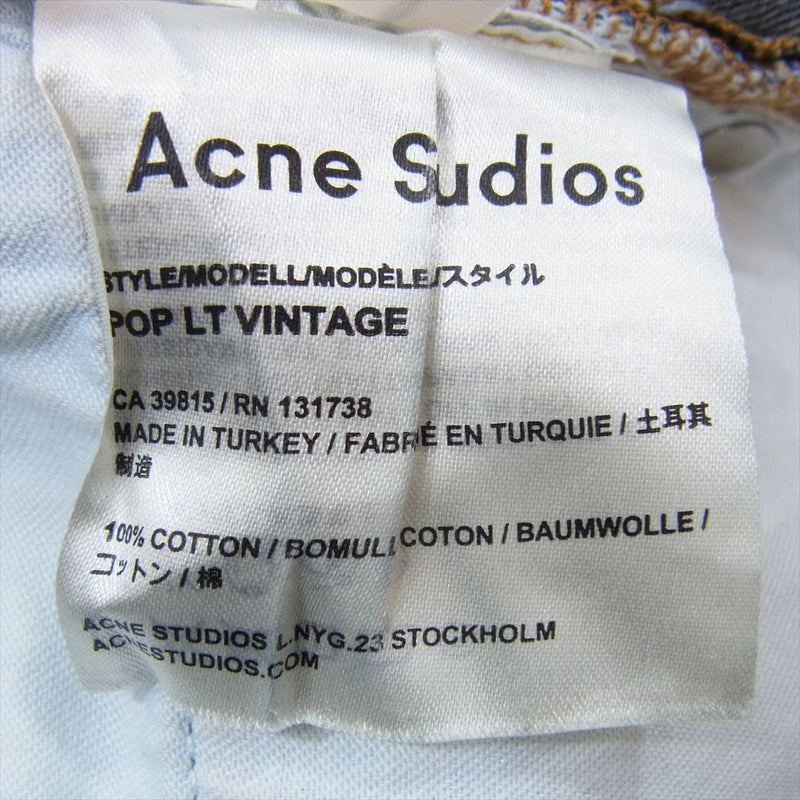 ACNE STUDIOS アクネストゥディオズ 39815 ジップフライ デニム パンツ インディゴブルー系 34【中古】