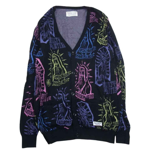 WACKO MARIA ワコマリア 21SS-WMK-KN17 MARIA JACQUARD CARDIGAN マリア ジャガード カーディガン グレー系 M【中古】