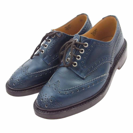 Tricker's トリッカーズ m5633 BOURTON バートン ウィングチップ ドレス シューズ レザー シューズ  ネイビー系 UK 8【中古】