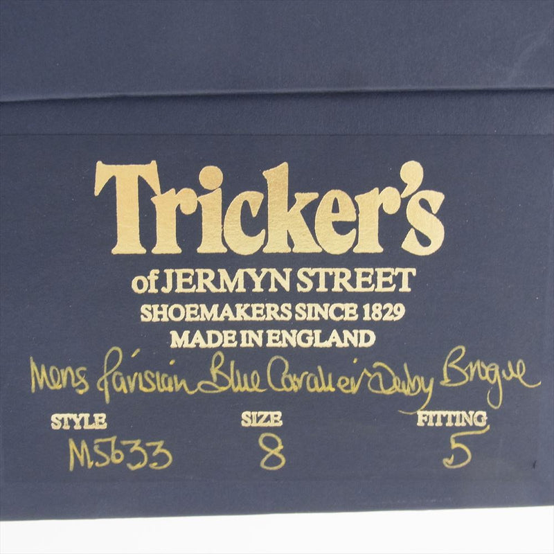 Tricker's トリッカーズ m5633 BOURTON バートン ウィングチップ ドレス シューズ レザー シューズ  ネイビー系 UK 8【中古】