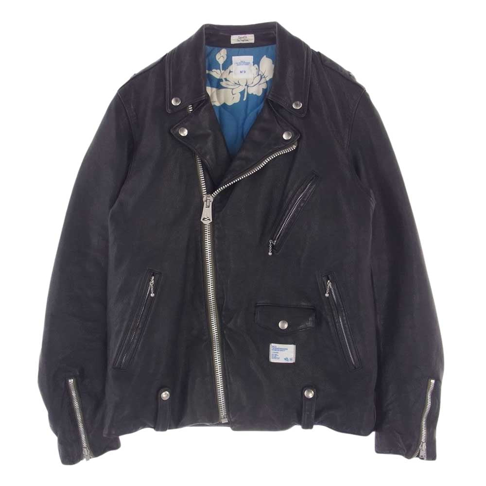 Ron Herman ロンハーマン × BEDWIN & THE HEARTBREAKERS ベドウィン ワンスター レザー ダブル ライダース ジャケット ブラック系【中古】