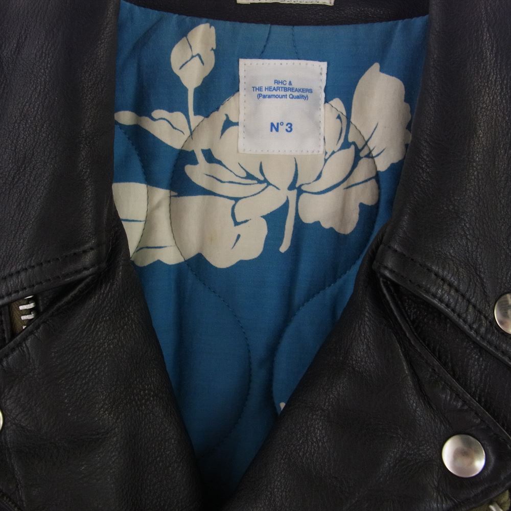 Ron Herman ロンハーマン × BEDWIN & THE HEARTBREAKERS ベドウィン ワンスター レザー ダブル ライダース ジャケット ブラック系【中古】