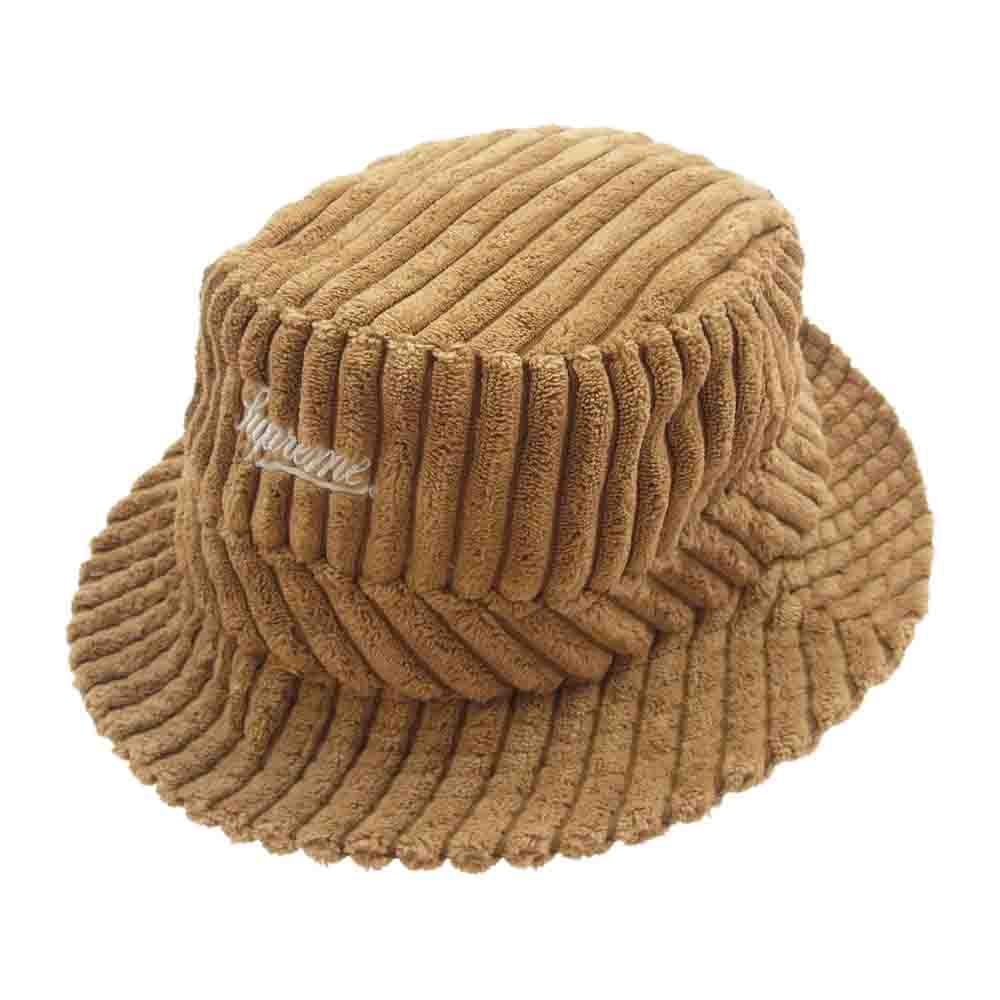 Supreme シュプリーム 21SS Terry Corduroy Crusher テリー コーデュロイ クラッシャー バケット ハット ライトブラウン系 M/L【美品】【中古】