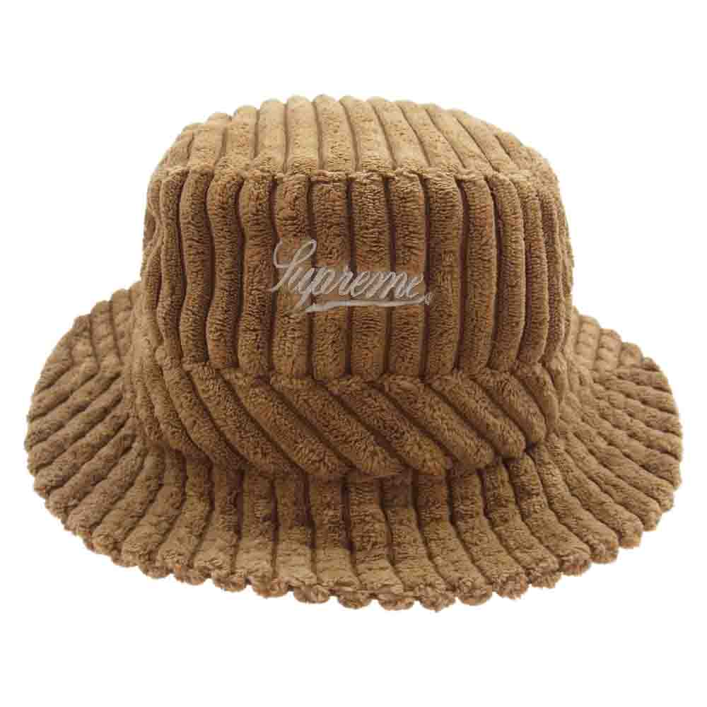 Supreme シュプリーム 21SS Terry Corduroy Crusher テリー コーデュロイ クラッシャー バケット ハット ライトブラウン系 M/L【美品】【中古】