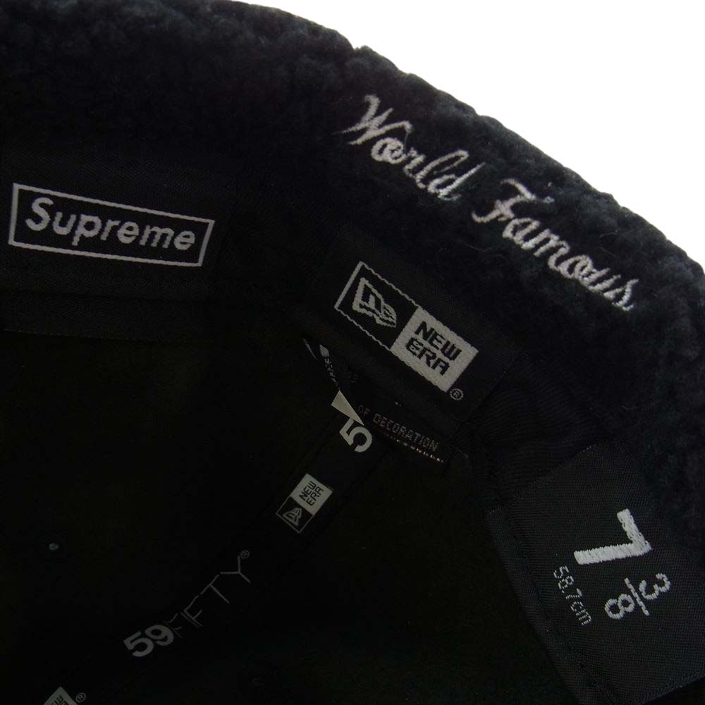 Supreme シュプリーム 22AW × New Era Leather Earflap Box Logo レザー イヤーフラップ ボックス ロゴ ニューエラ キャップ 帽子 ブラック系 7.375【中古】