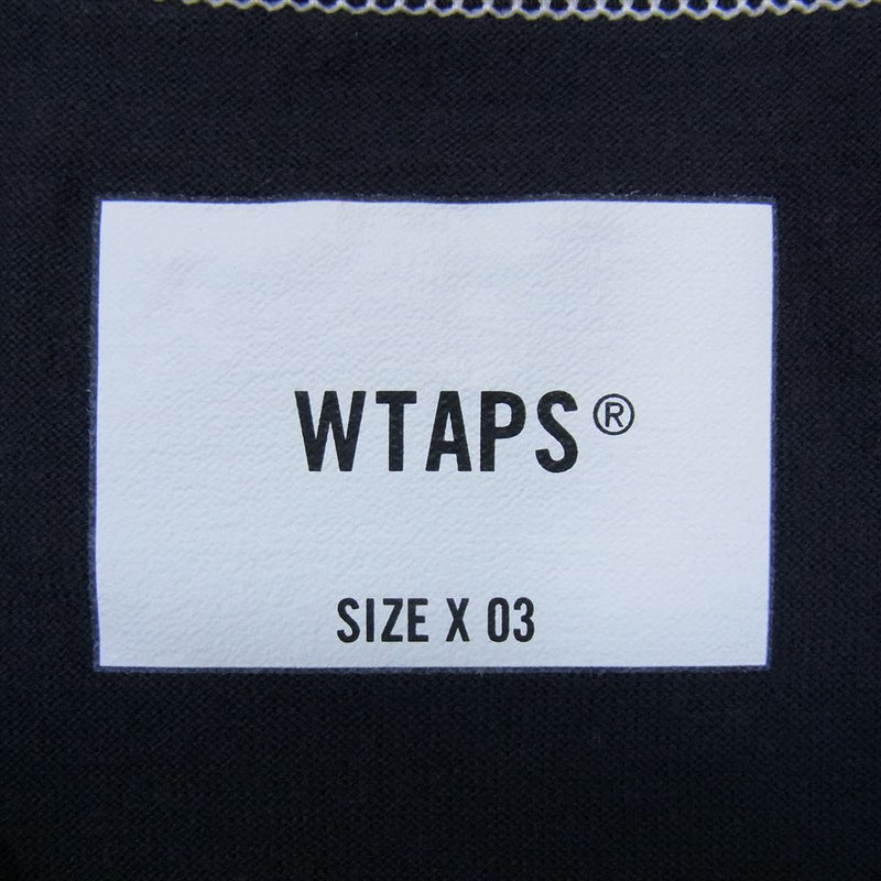 WTAPS ダブルタップス 21AW 212ATDT-CSM27 ACADEMY SS／COTTON アカデミー ロゴ プリント Tシャツ 半袖 ネイビー系 03【中古】