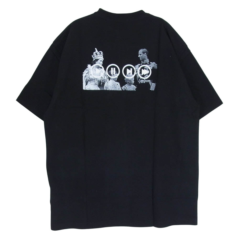 シークエル 23SS SQ-22SS-ST-07 ELIZABETH T-SHIRT エリザベス プリント Tシャツ 半袖 ブラック系 XL【美品】【中古】