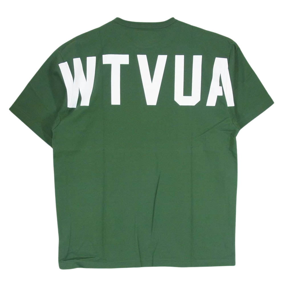 WTAPS ダブルタップス 21AW 212ATDT-CSM10 STENCIL SS TEE ステンシル バックロゴ クルーネック Tシャツ ロゴ刺繍 グリーン系 03【新古品】【未使用】【中古】