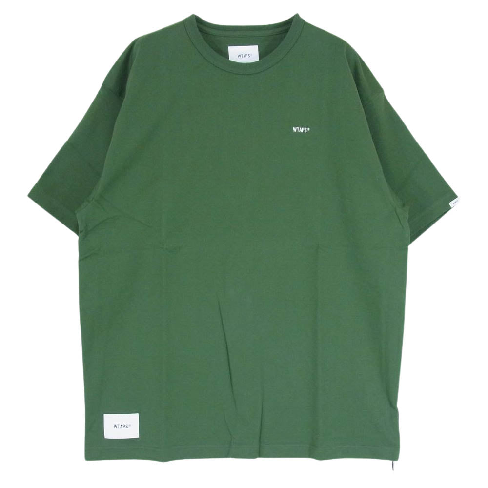 WTAPS ダブルタップス 21AW 212ATDT-CSM10 STENCIL SS TEE ステンシル バックロゴ クルーネック Tシャツ ロゴ刺繍 グリーン系 03【新古品】【未使用】【中古】