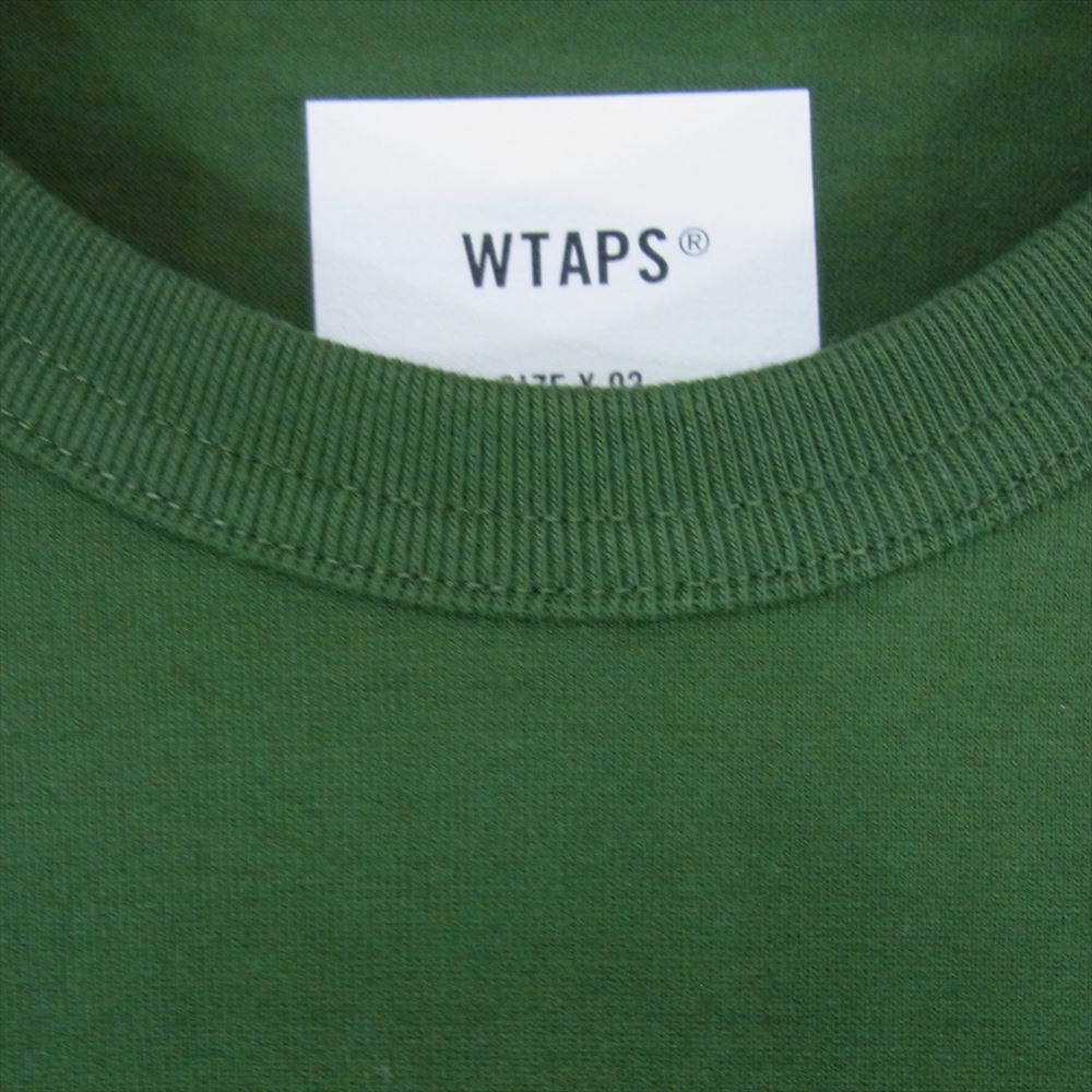 WTAPS ダブルタップス 21AW 212ATDT-CSM10 STENCIL SS TEE ステンシル バックロゴ クルーネック Tシャツ ロゴ刺繍 グリーン系 03【新古品】【未使用】【中古】