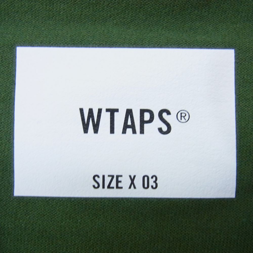 WTAPS ダブルタップス 21AW 212ATDT-CSM10 STENCIL SS TEE ステンシル バックロゴ クルーネック Tシャツ ロゴ刺繍 グリーン系 03【新古品】【未使用】【中古】