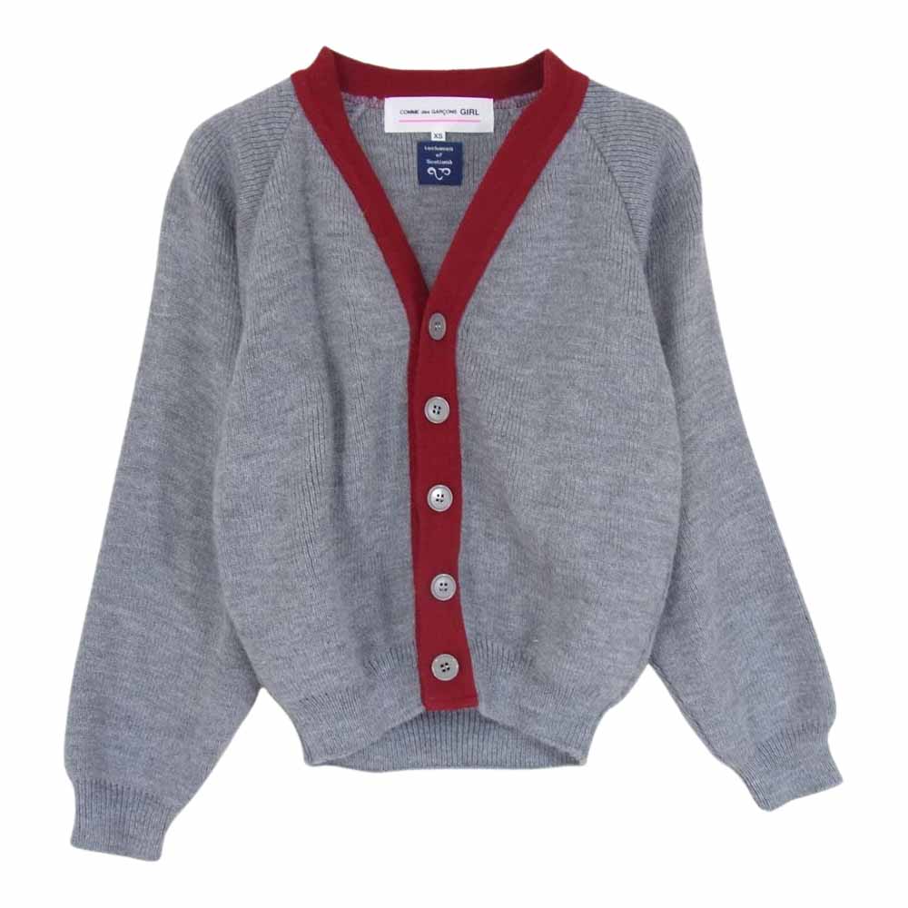COMME des GARCONS コムデギャルソン AD2019 ND-N008  GIRL ガール × Lochaven of Scotland ニット カーディガン グレー系 XS【中古】
