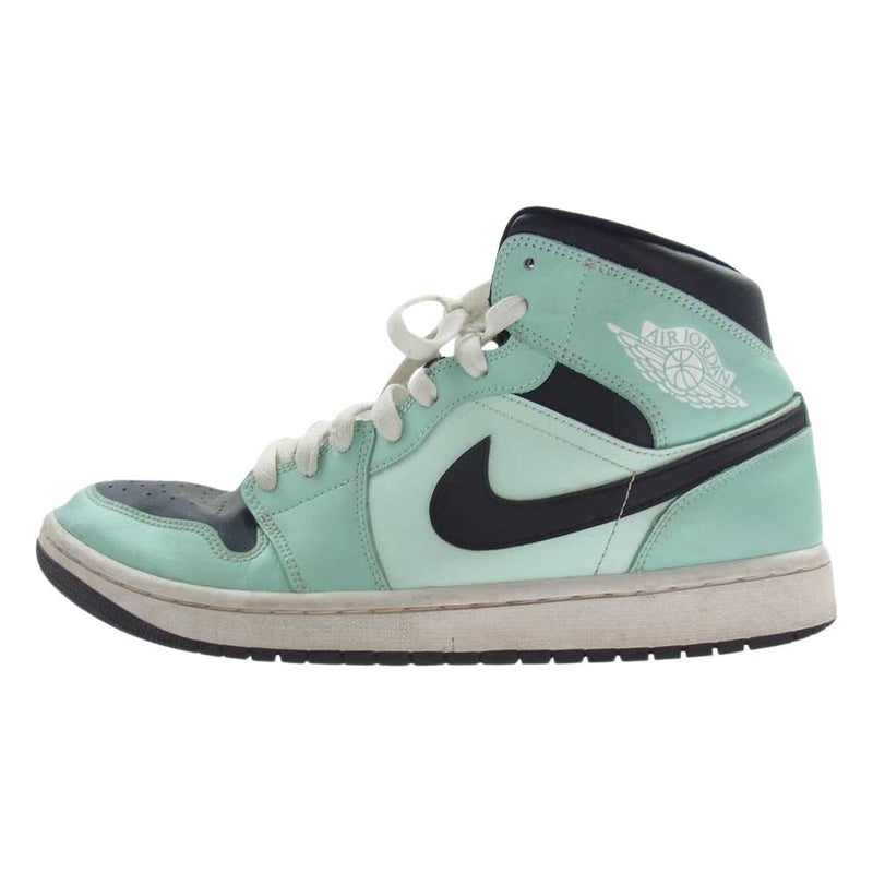 NIKE ナイキ BQ6472-300  WMNS AIR JORDAN 1 MID AQUA BLUE ウィメンズ エアジョーダン1 ミッド アクアブルー スニーカー ブラック系 ライトブルー系 28.5cm【中古】