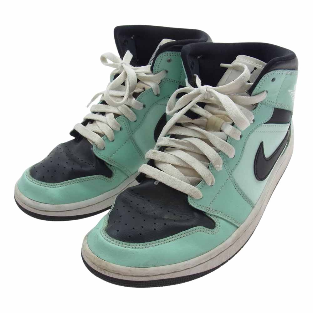 NIKE ナイキ BQ6472-300  WMNS AIR JORDAN 1 MID AQUA BLUE ウィメンズ エアジョーダン1 ミッド アクアブルー スニーカー ブラック系 ライトブルー系 28.5cm【中古】