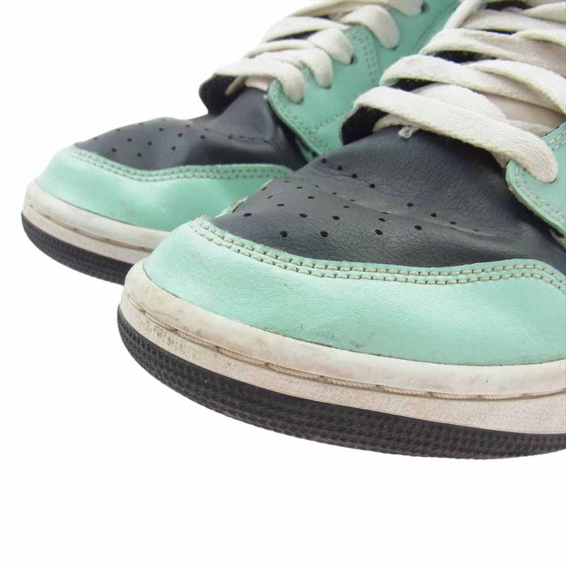 NIKE ナイキ BQ6472-300  WMNS AIR JORDAN 1 MID AQUA BLUE ウィメンズ エアジョーダン1 ミッド アクアブルー スニーカー ブラック系 ライトブルー系 28.5cm【中古】