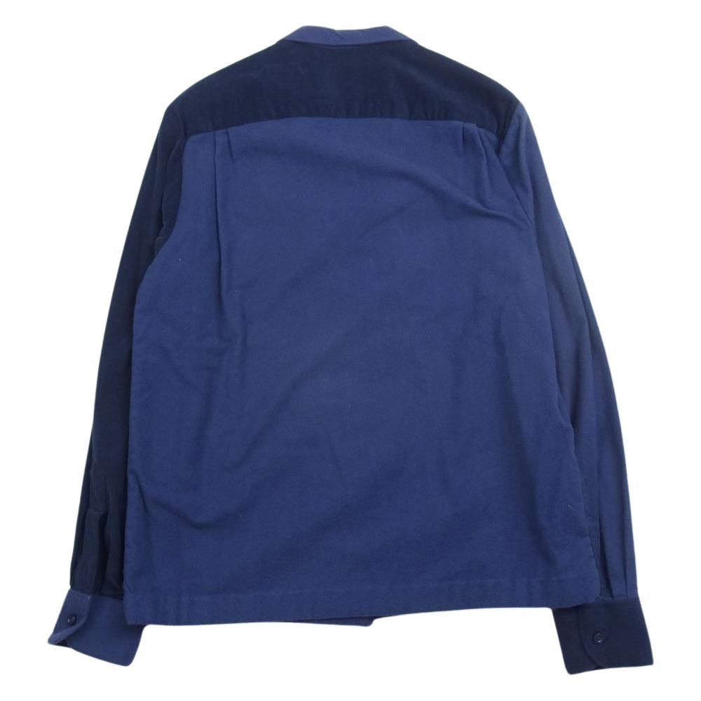 BEAMS ビームス PLUS × AL'S ATTIRE アルズアタイア コーデュロイ フランネル ボックス コンビ 長袖 シャツ ネイビー系 M【中古】