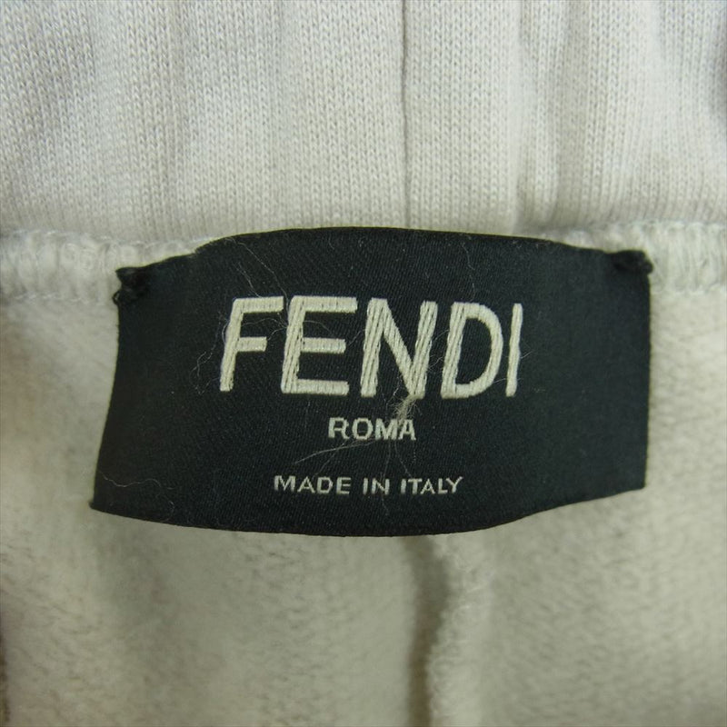 FENDI フェンディ FB0461 A1BQ サイドテープ ロゴ スウェット パンツ コットン ウール イタリア製 ベージュ系 46【中古】