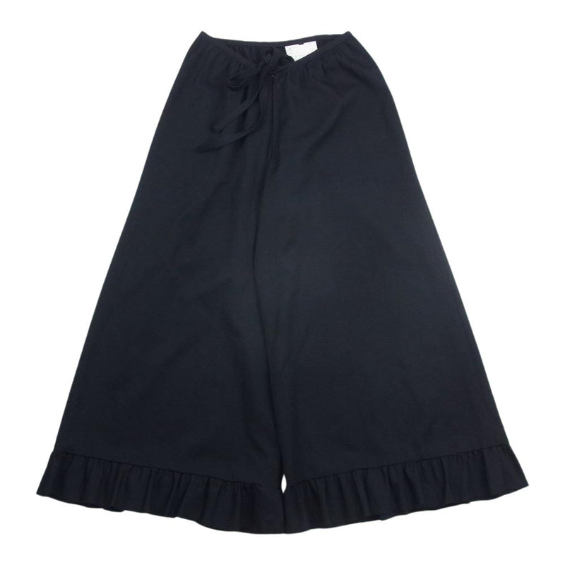 tricot COMME des GARCONS トリココムデギャルソン AD2002 TG-P004 裾フリル 切替 ワイド パンツ ブラック系 M【中古】