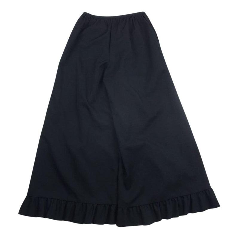 tricot COMME des GARCONS トリココムデギャルソン AD2002 TG-P004 裾フリル 切替 ワイド パンツ ブラック系 M【中古】