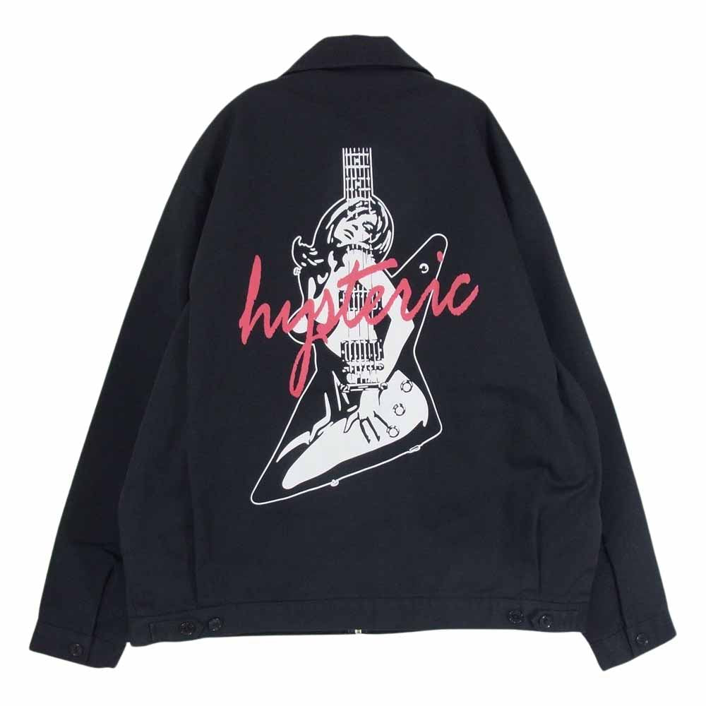 HYSTERIC GLAMOUR ヒステリックグラマー 02231AB01 × Dickies ディッキーズ GUITAR GIRL アイゼン ハワー ジャケット ブラック系 XL【美品】【中古】