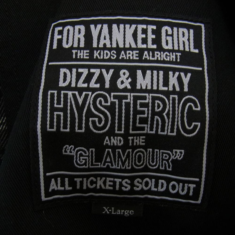 HYSTERIC GLAMOUR ヒステリックグラマー 02231AB01 × Dickies ディッキーズ GUITAR GIRL アイゼン ハワー ジャケット ブラック系 XL【美品】【中古】