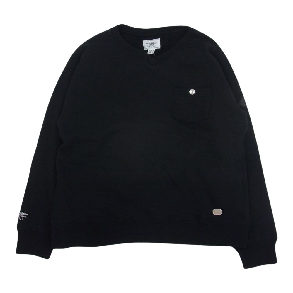 CRIMIE クライミー Vネック ポケット スウェット トレーナー ブラック系 M【中古】