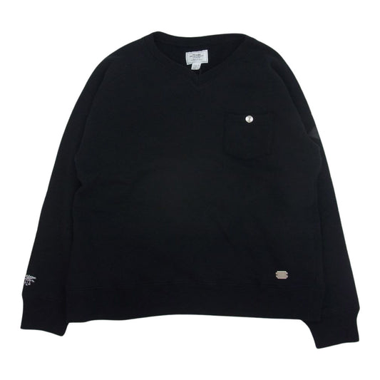 CRIMIE クライミー Vネック ポケット スウェット トレーナー ブラック系 M【中古】