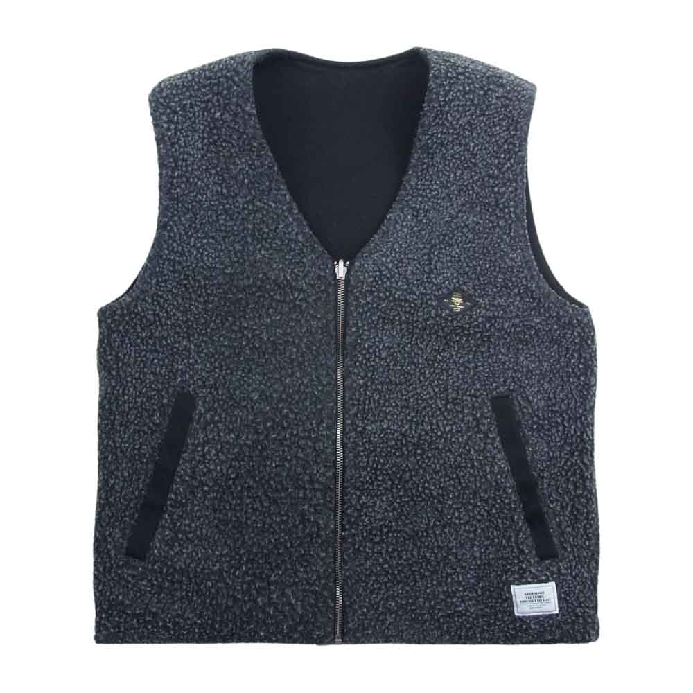 CRIMIE クライミー コットン ダック フリース リバーシブル ベスト  ブラック系 M【中古】
