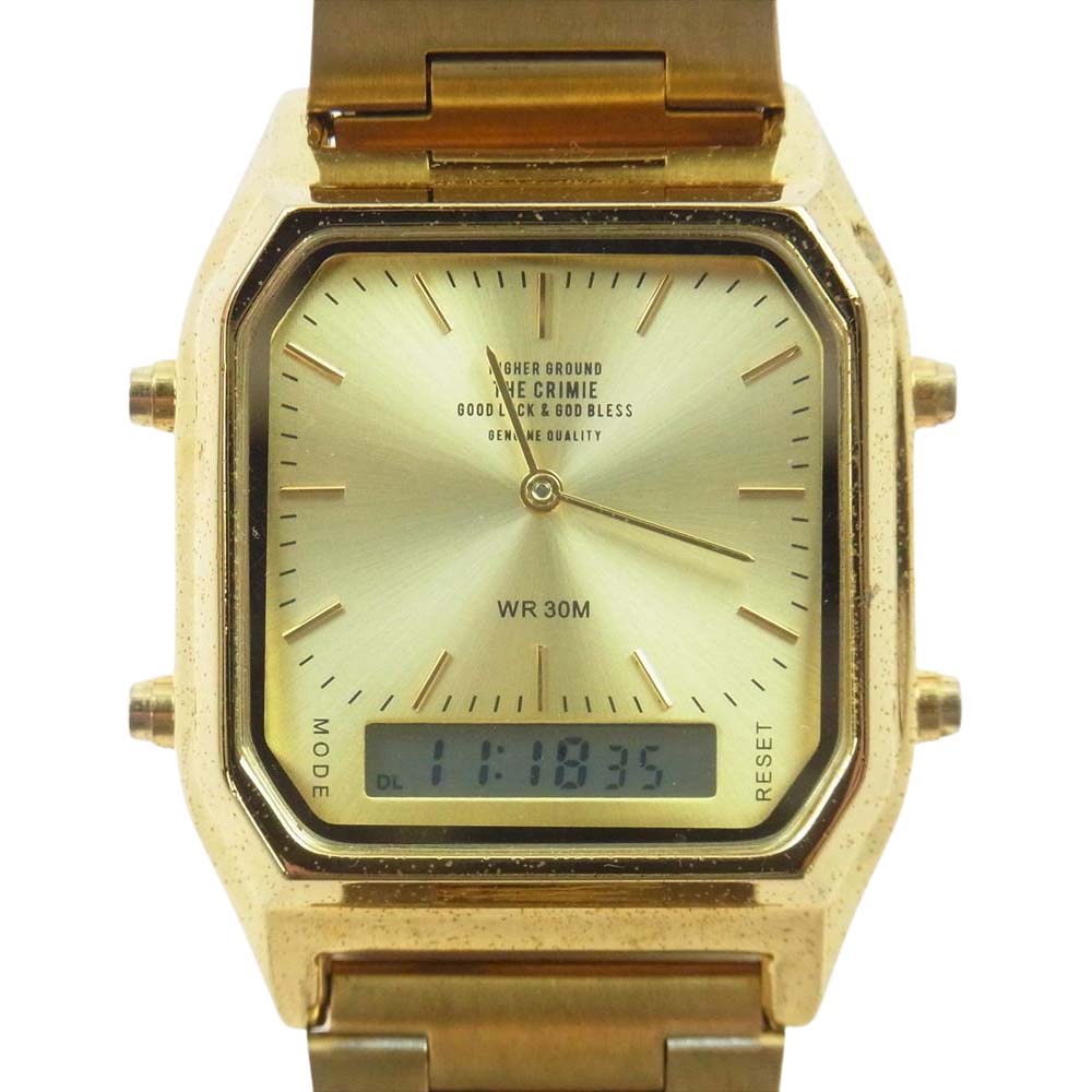 CRIMIE クライミー The Multi Water Proof Retro Digital Watch ザ マルチ ウォーター プルーフ レトロ デジタル ウォッチ 腕時計 アナデジクォーツ　 ゴールド系【中古】