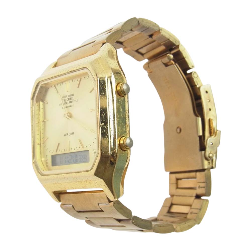 CRIMIE クライミー The Multi Water Proof Retro Digital Watch ザ マルチ ウォーター プルーフ レトロ デジタル ウォッチ 腕時計 アナデジクォーツ　 ゴールド系【中古】