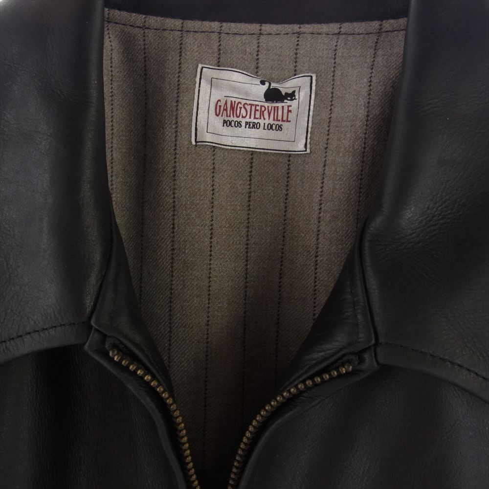 GANGSTERVILLE ギャングスタービル 20AW gsv-20-aw-03 SPORTS JACKET COW HIDE カウハイド レザー スポーツ ジャケット ブラック系 M【中古】