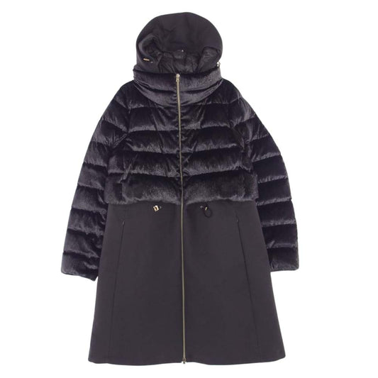 Herno ヘルノ PI1005D-15019-9480 異素材 切替 メタリック コンビ マテリアル ダウン コート   ブラウン系 46【美品】【中古】