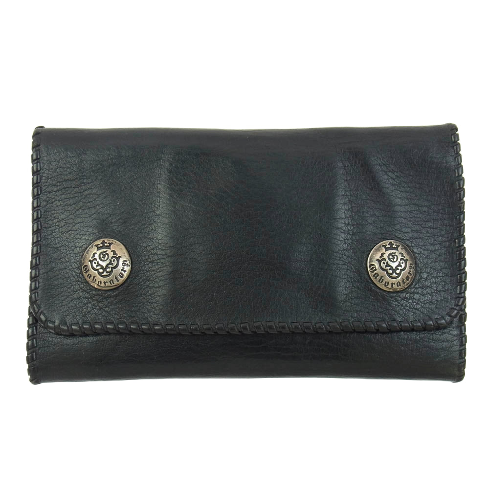 GABOR ガボール ガボラトリー ギャランティ付属 スティングレイ クロス アトリエマークボタン スカルTバー付き バッファロー ロング ウォレット 財布【中古】