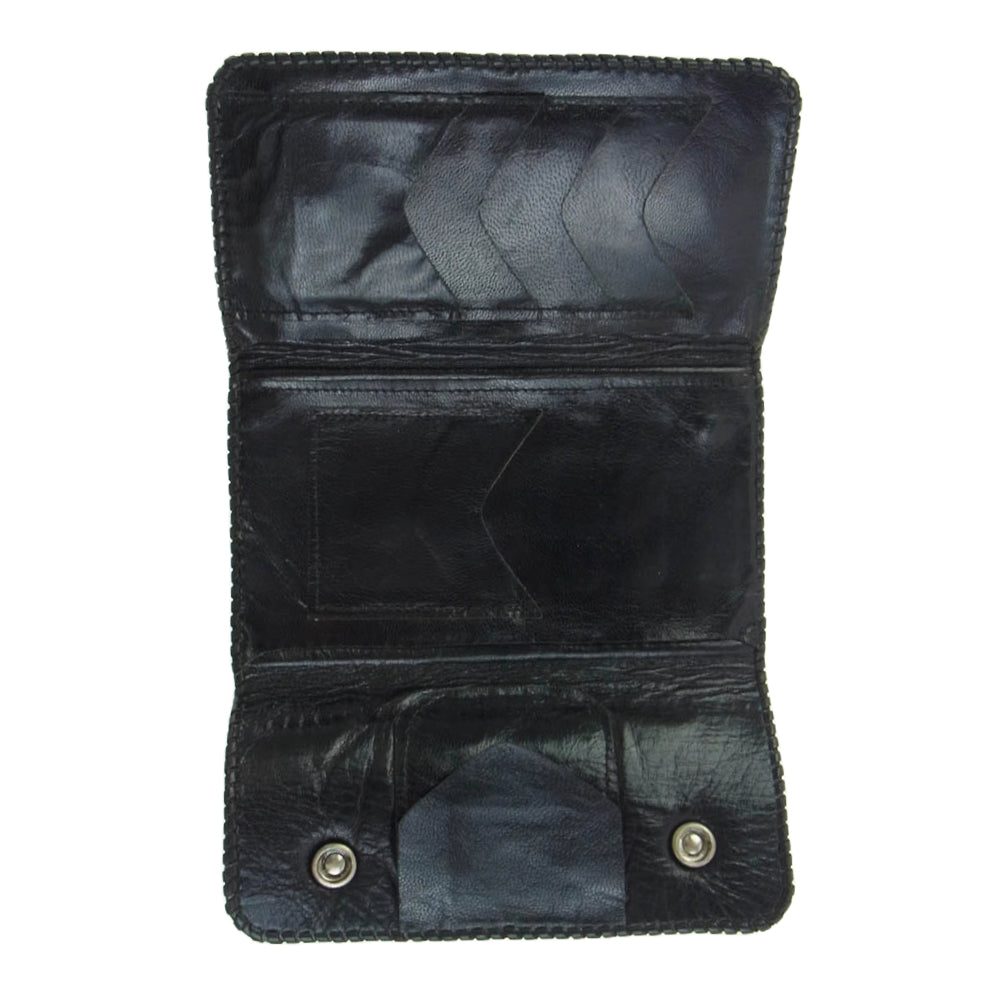 GABOR ガボール ガボラトリー ギャランティ付属 スティングレイ クロス アトリエマークボタン スカルTバー付き バッファロー ロング ウォレット 財布【中古】