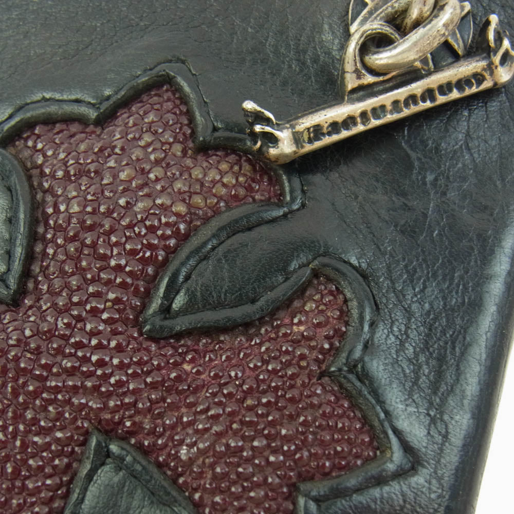 GABOR ガボール ガボラトリー ギャランティ付属 スティングレイ クロス アトリエマークボタン スカルTバー付き バッファロー ロング ウォレット 財布【中古】